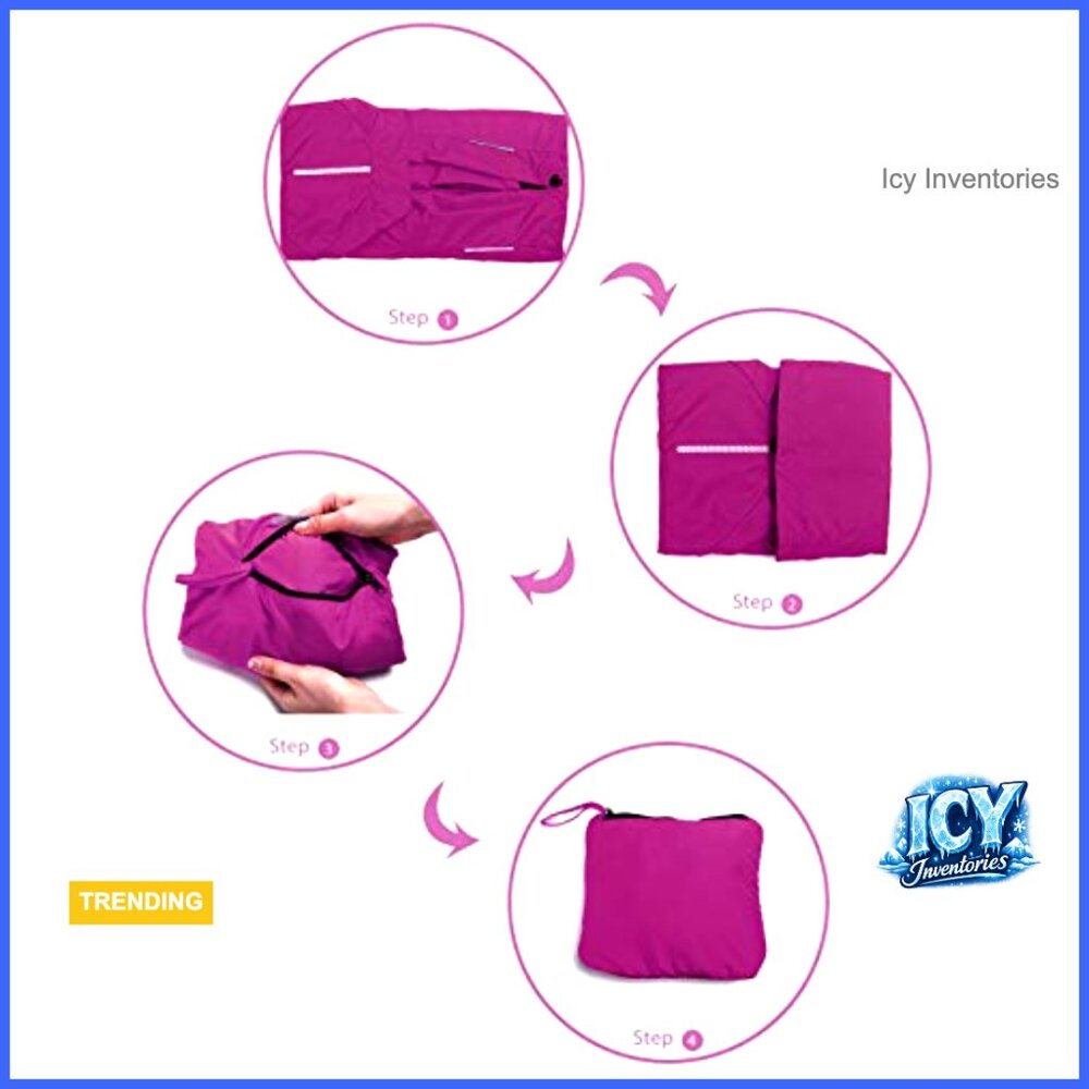 Packable Windbreaker Jacket, Polyester, Waterproo… - image 6